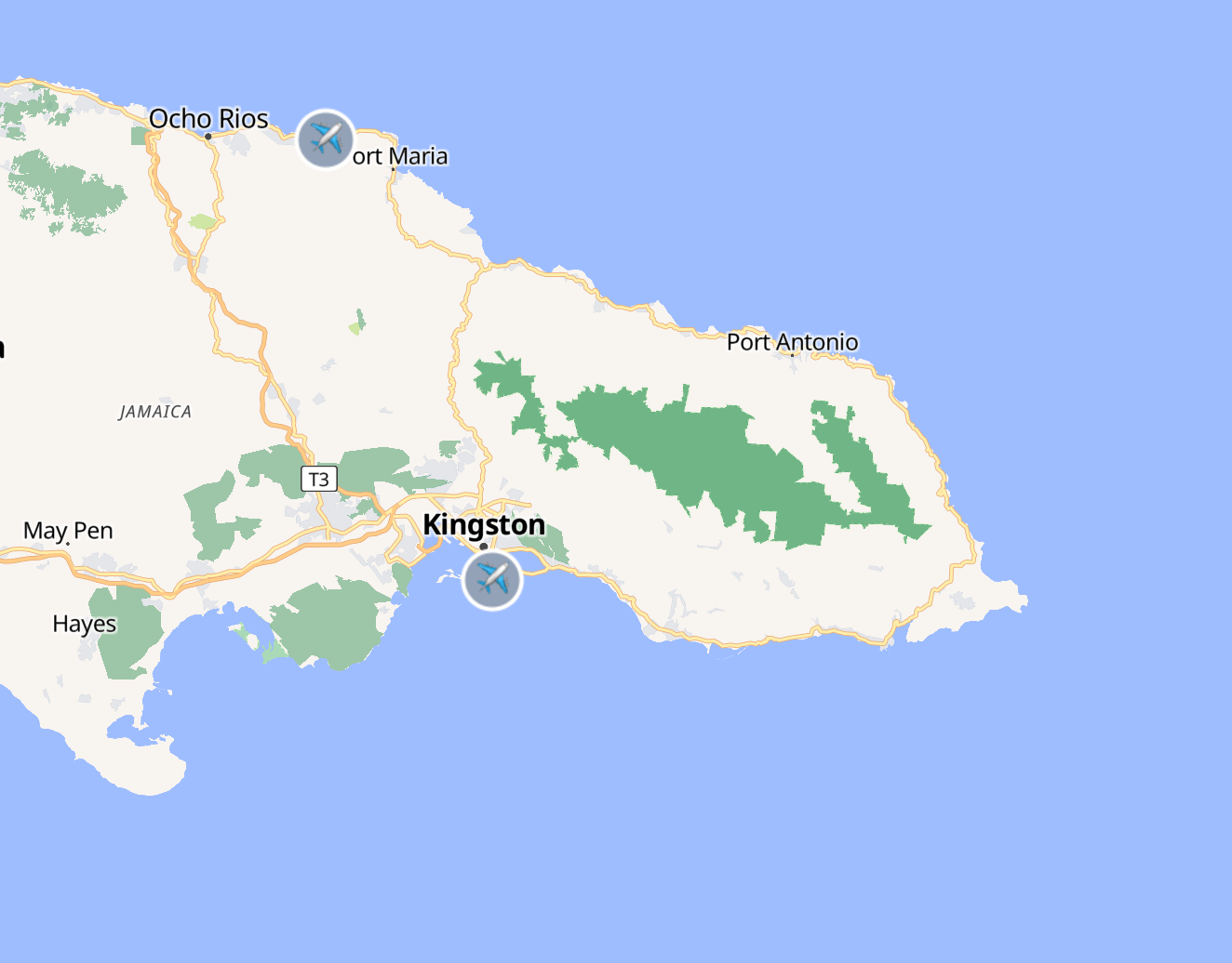 Map Jamaica